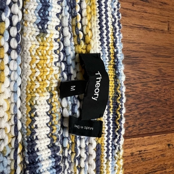 Theory Chunky Boxy Cotton Blend Crewneck Pullover / Medium - Picture 4 of 10